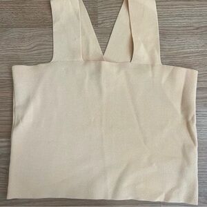 House of Harlow Sleeveless Knit Tank Top in Off-White